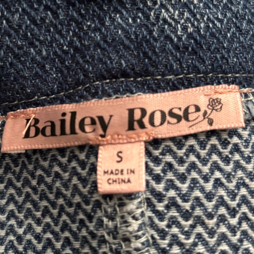 Bailey Rose Strapless Denim Corset Top With Zipper - Picture 6 of 7